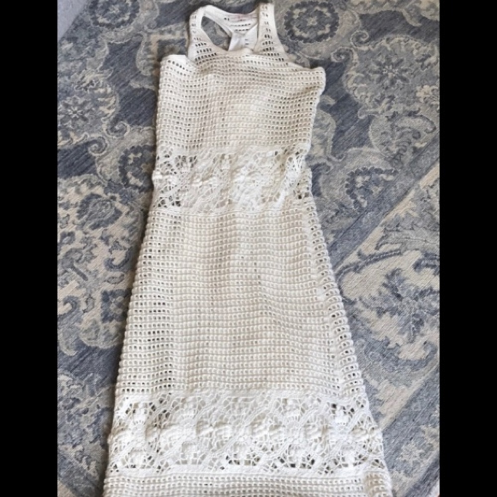 Tory Burch crochet white dress xs